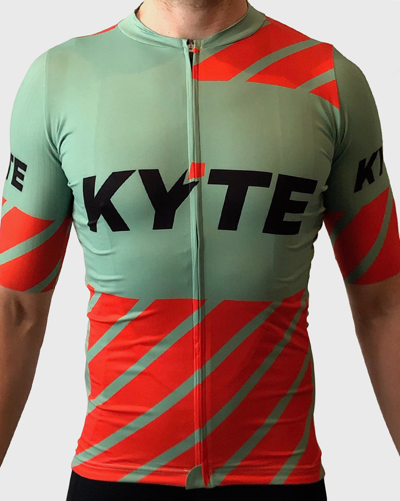 KYTE Carbon Short Sleeve Jersey - Green / Orange