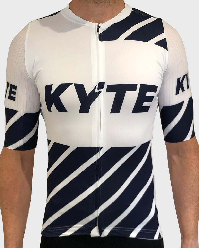 KYTE Carbon Short Sleeve Jersey - White / Navy