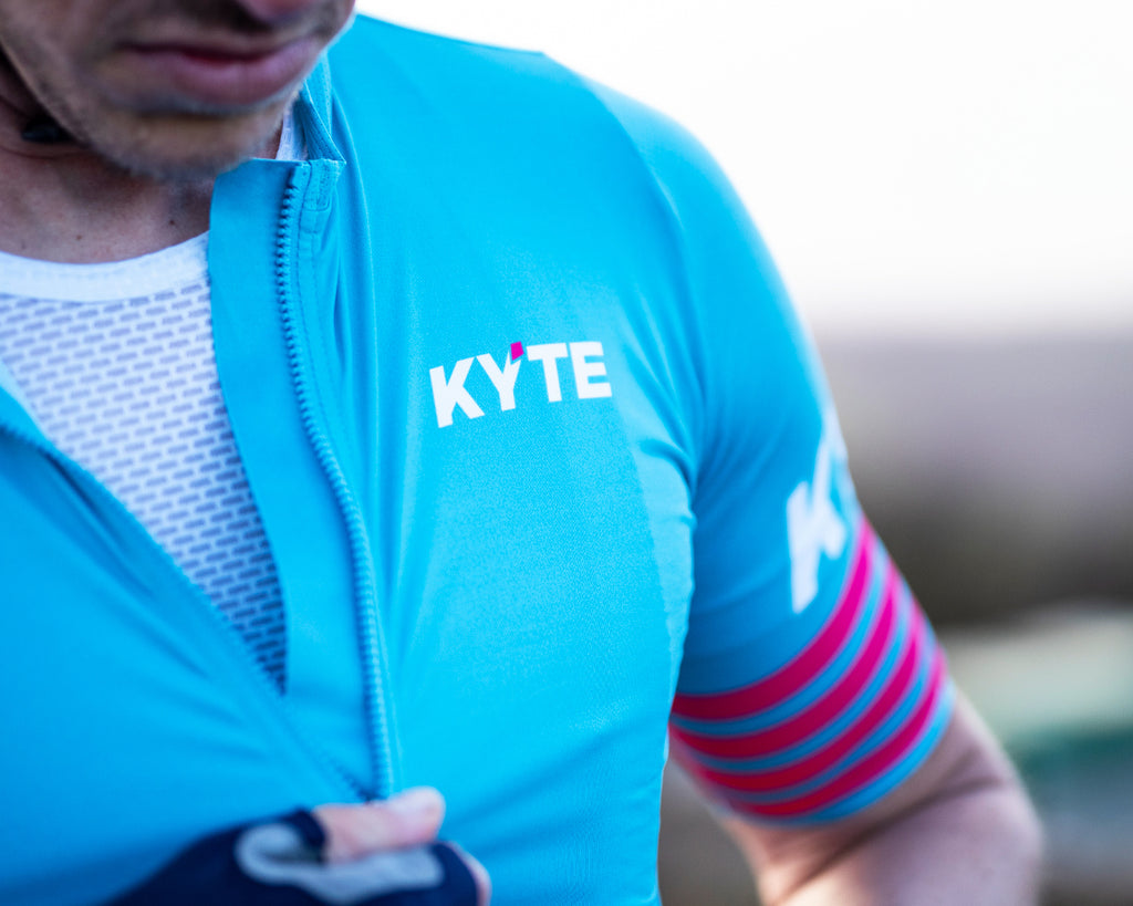 KYTE Race Short Sleeve Jersey - Cyan / Pink