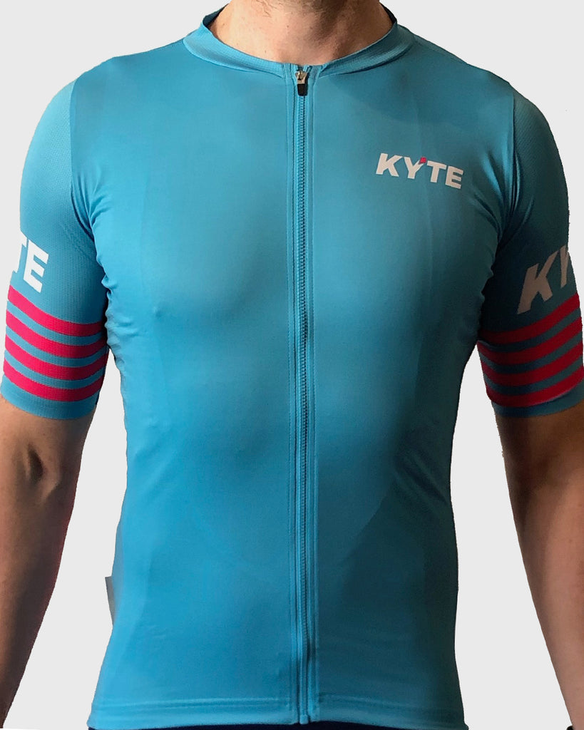 KYTE Race Short Sleeve Jersey - Cyan / Pink
